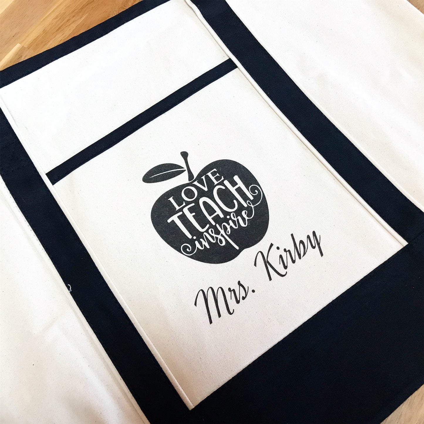 Printed tote bag designed for teachers and educators
