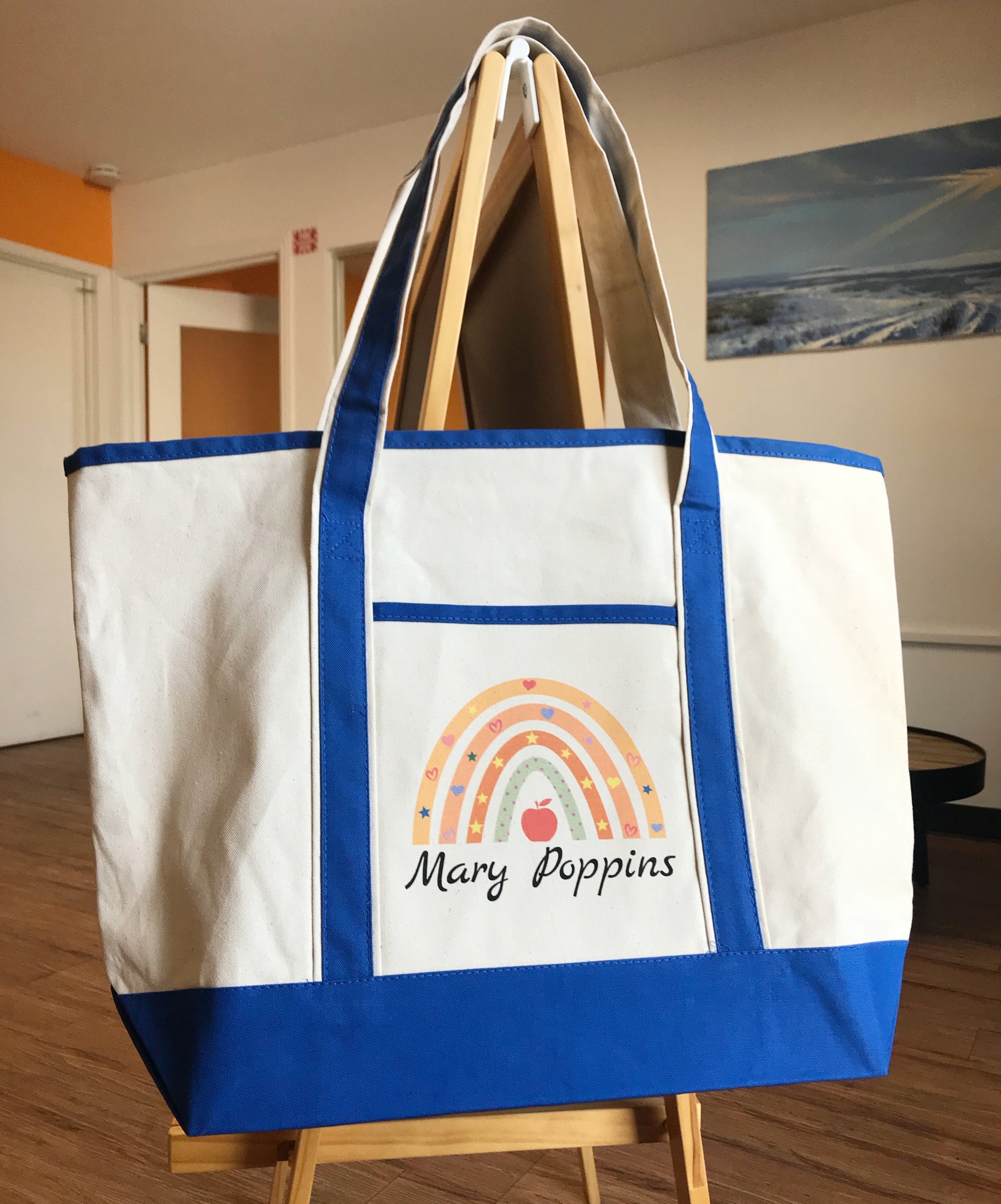 Teacher tote bag with custom design
