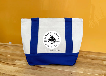 Two-Tone Canvas Tote Bag – Trendy Grocery & Everyday Tote