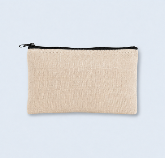 Blank Canvas Makeup Bags with Top Zipper Wholesale: 