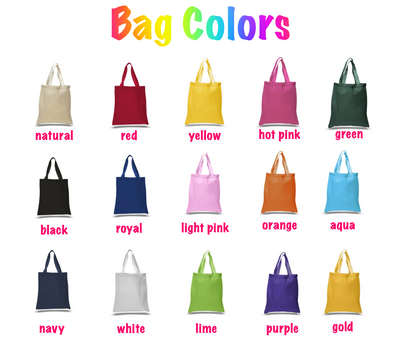 Color Cotton Tote Bags with Custom Logo Printing