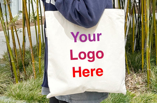 Custom Personalized Organic Canvas Tote Bags in Full Color