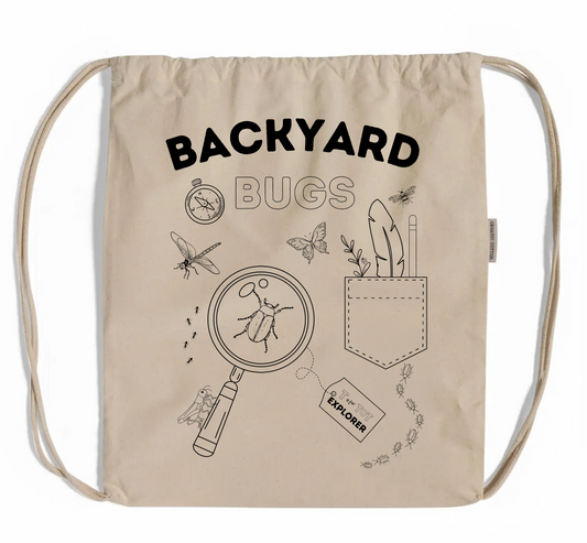 Organic Cotton Drawstring Backpack with LOGO Printed