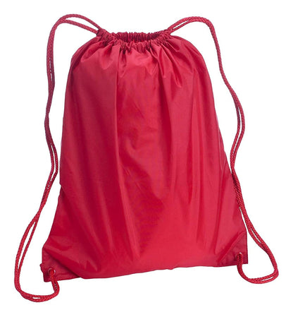 Red Color Custom Printed Drawstring Backpacks
