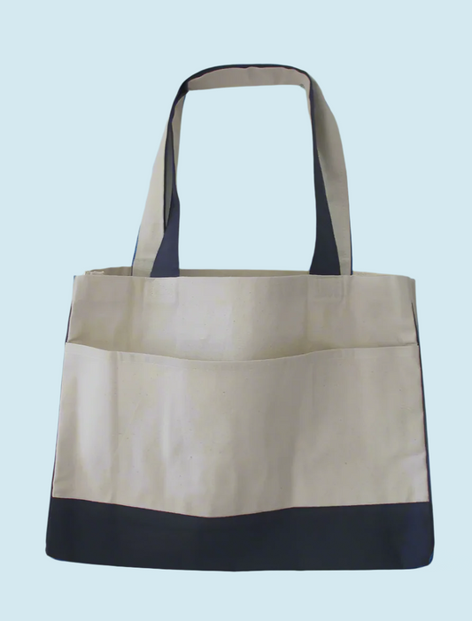 Large Size Heavy Canvas Shopping Grocery Tote Bags, Large Front Pocket