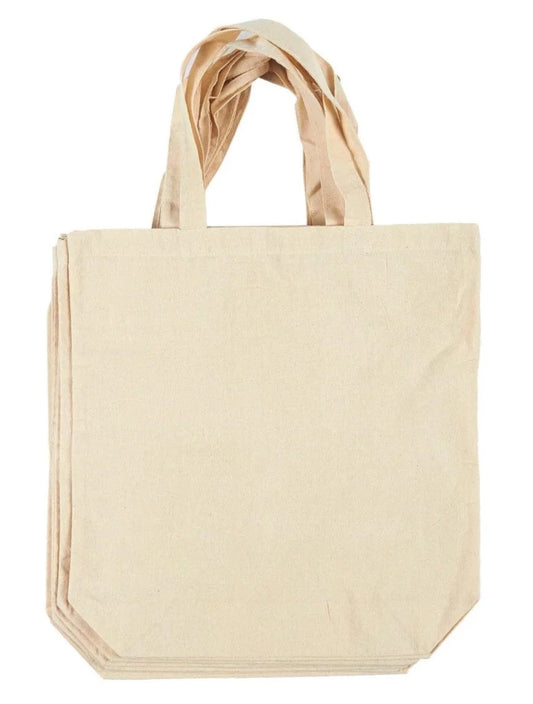 Lightweight Cotton Tote Bags 15" x 16" x 3"