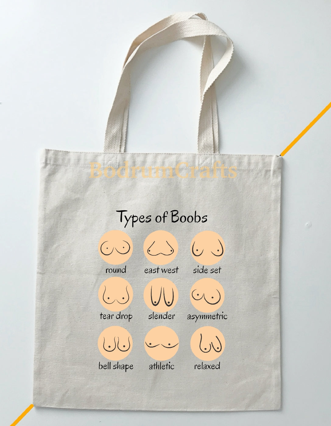 Funny Custom Design Canvas Tote Bags, Boobs Printed Cute Gift Bags