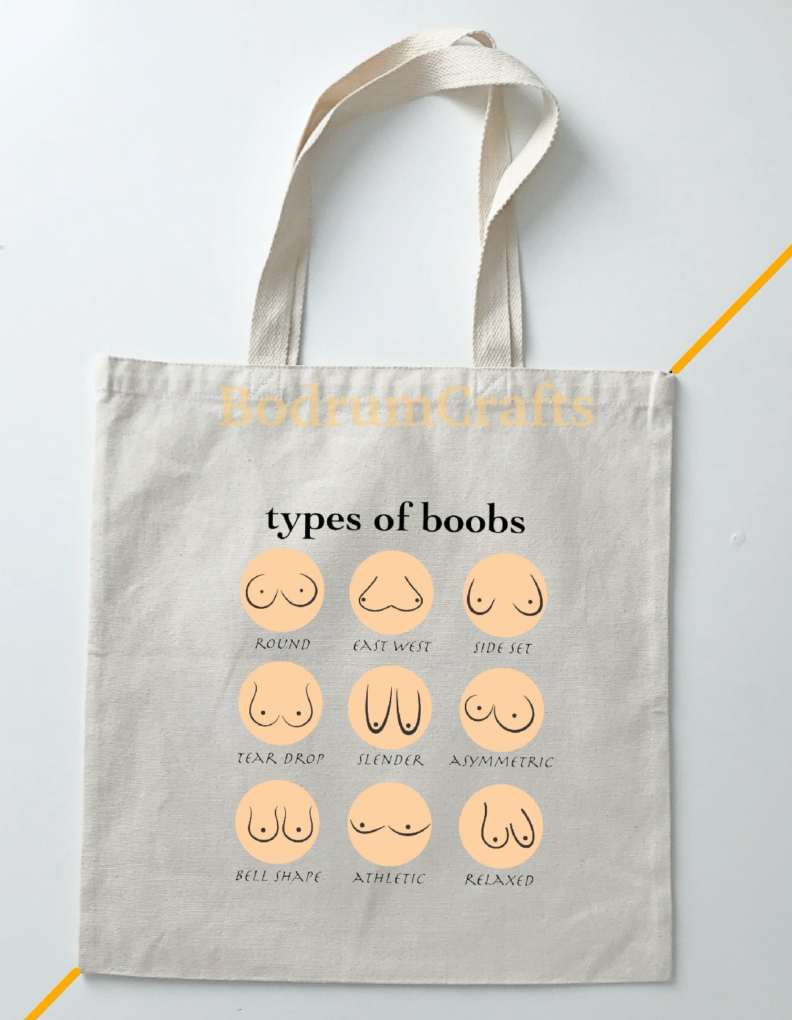BodrumCrafts Boobs Printed Funny Canvas Tote Bags