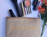 10" Jute Large Makeup Bag, Pouch Purse Cosmetic Organizer Wholesale Bulk