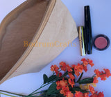 10" Jute Large Makeup Bag, Pouch Purse Cosmetic Organizer Wholesale Bulk