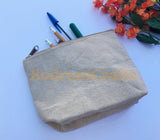 10" Jute Large Makeup Bag, Pouch Purse Cosmetic Organizer Wholesale Bulk