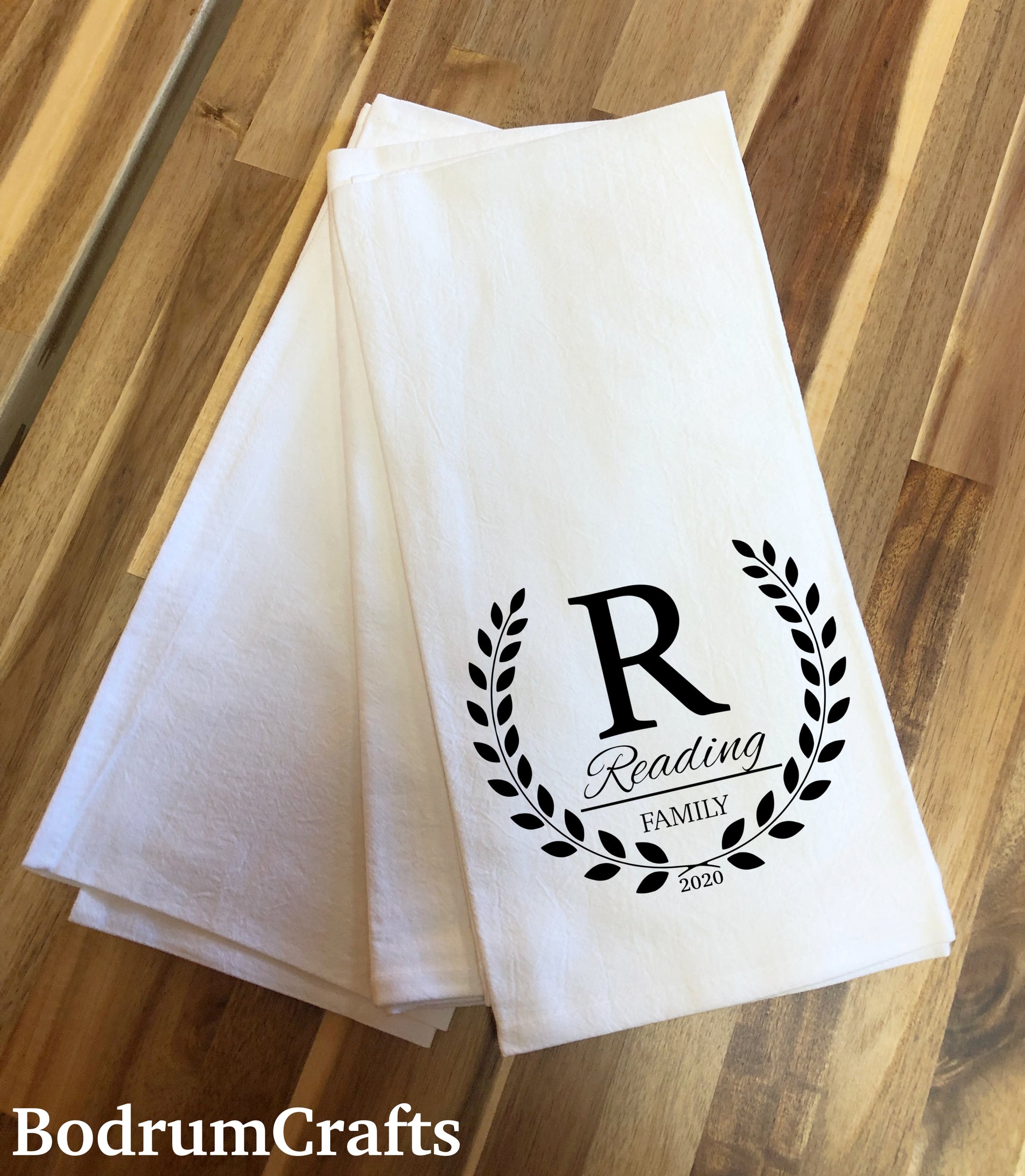 Initials Monogrammed Flour Sack Tea Towels