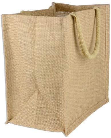 Large Size Burlap Jute Tote Bags, Shopping Grocery, Blue Color BBL01