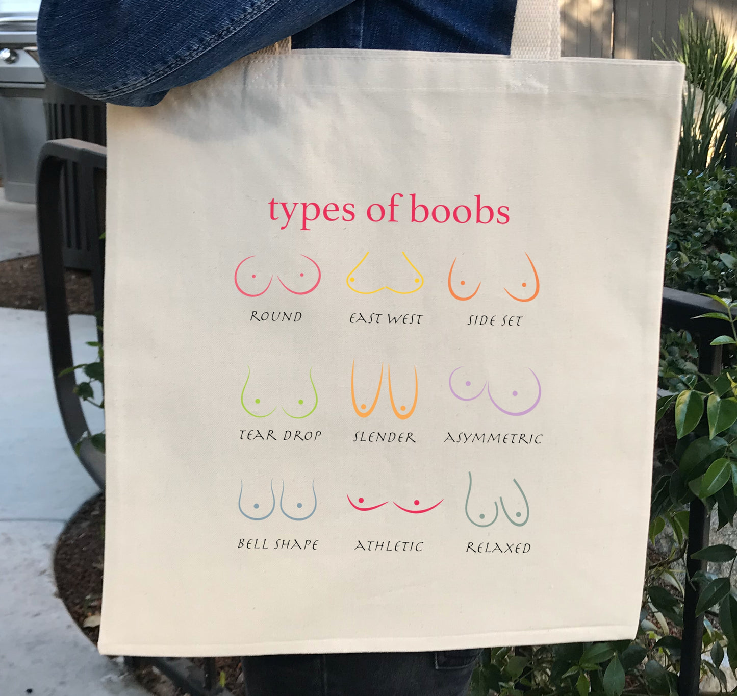 BodrumCrafts Boobs Printed Funny Canvas Tote Bags