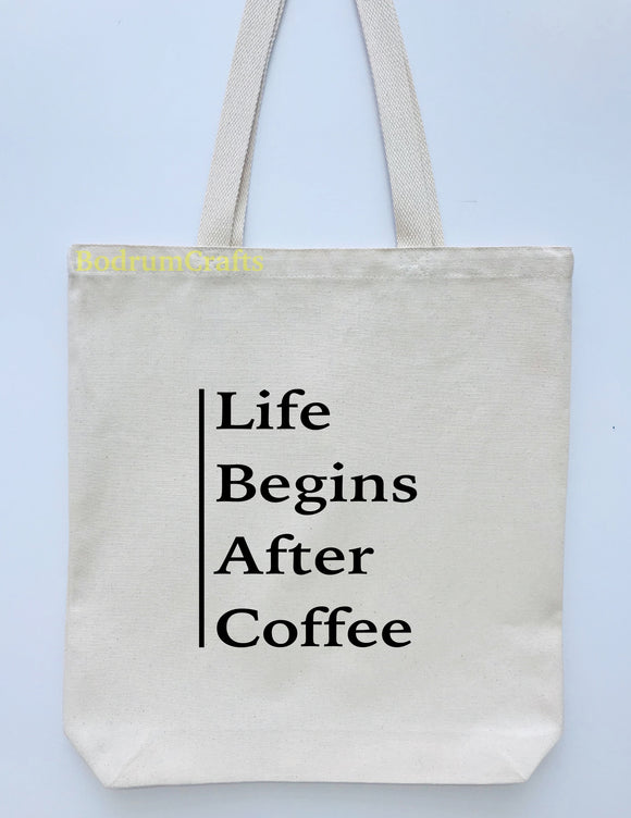 Wholesale Coffee Design Printed Canvas Tote Bag, 