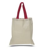 Color Handles Cotton Tote Bags, Flat, TBC01 (15" x 16")