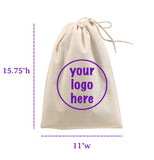Custom Printed Cotton Drawstring Bags  in Bulk with Logo