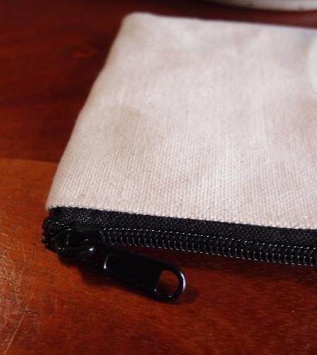 Canvas Flat Zipper Pouch Bags, Small Size