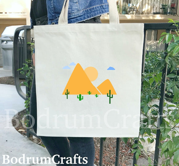 Cactus Plant Canvas Tote Bags, Texas Design Cotton Totes, Gift, Reusable Grocery Bags, Cactus Gift Totes for Women, Women's Gift