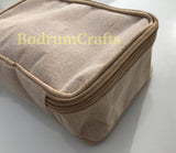 Canvas and Jute Travel Kit Bag Dopp Kit, Cosmetic Makeup Zippered Bags Wholesale Bulk