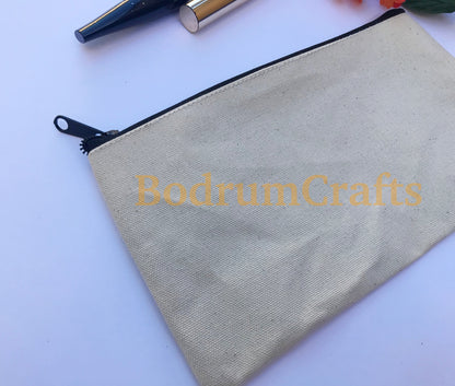 Canvas Zipper Pouch Bags, Multi-Purpose Travel Makeup Bag Wholesale Bulk