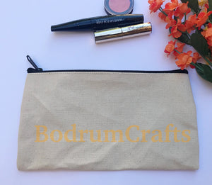 Canvas Zipper Pouch Bags, Multi-Purpose Travel Makeup Bag Wholesale Bulk