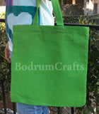 Lime Green Color Heavy Duty Canvas Tote Bags, Shipping Grocery Totes Wholesale