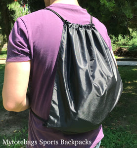 Mytotebags (12 Value Pack) Economy Polyester Sports Drawstring Backpack, Medium Size