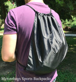 wholesale (12 Value Pack) Economy Polyester Sports Drawstring Backpack, Medium Size