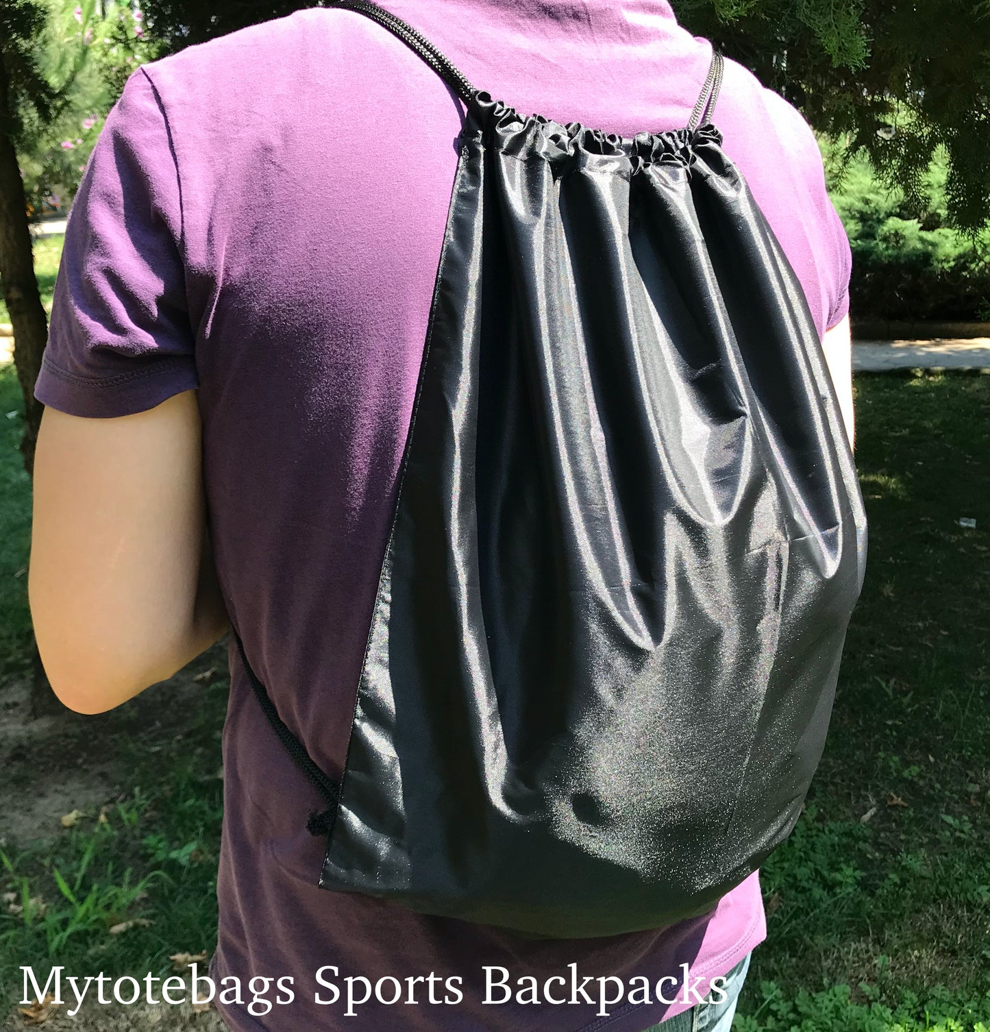 Mytotebags (12 Value Pack) Economy Polyester Sports Drawstring Backpack, Medium Size