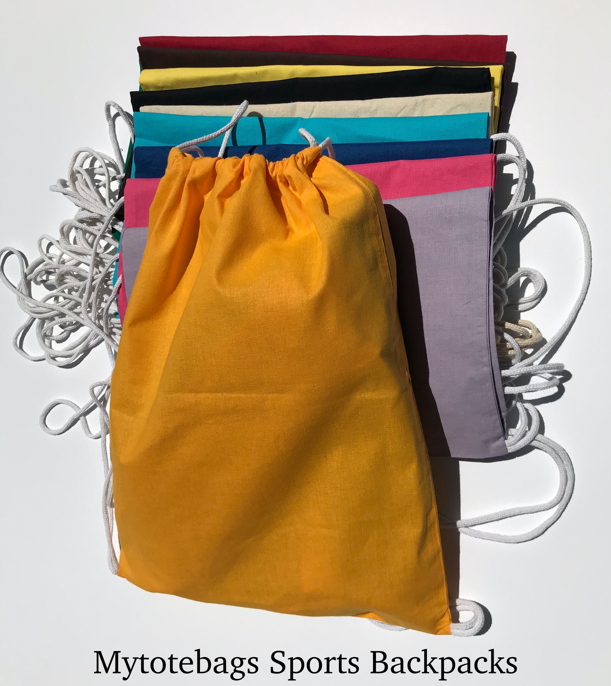 Wholesale Economy Cotton Drawstring Backpacks, Reusable Sports Bags DB02