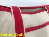 Wholesale Deluxe Heavy Duty Canvas Leisure Shoulder Tote Bags, Boat Totes in Bulk