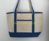 Wholesale Deluxe Heavy Duty Canvas Leisure Shoulder Tote Bags, Boat Totes in Bulk