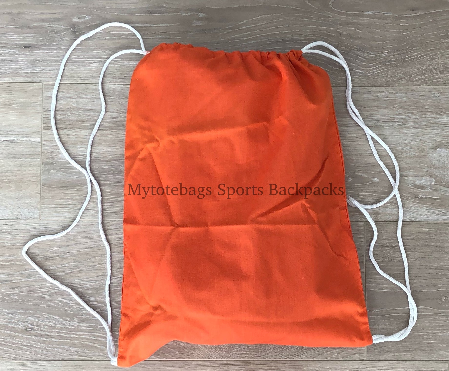Bulk Cheap Canvas Cotton Drawstring Backpacks Tote Bags orange yellow