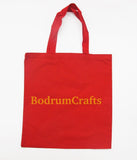 Red Color Wholesale Heavy Duty Plain Canvas Tote Bags, Flat, Standard Size