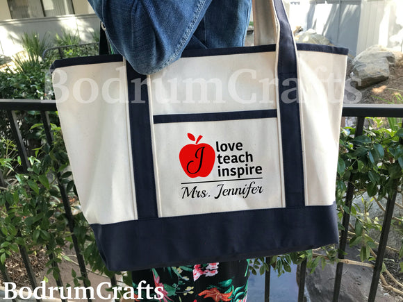 TEACHER TOTE BAG  Personalized  French Available  Canada