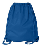 royal blue Economy Polyester Sports Drawstring Backpack, Medium Size