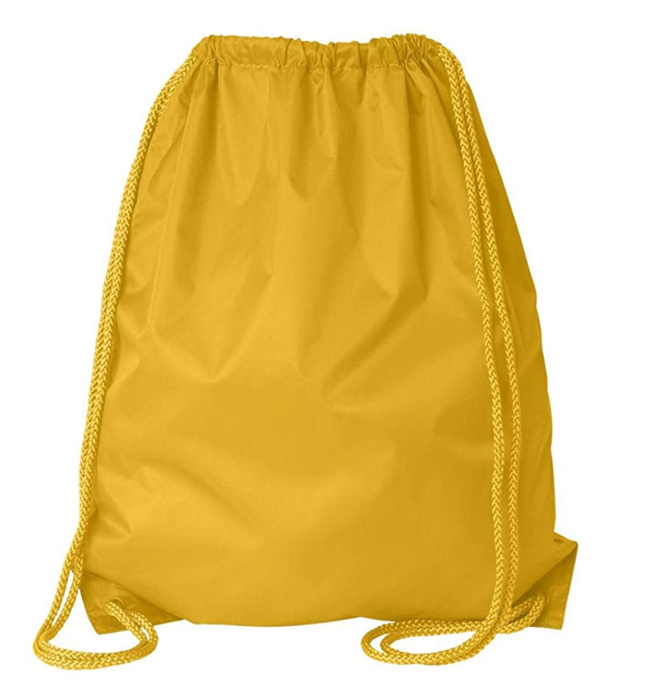 Economical Polyester Sports Drawstring Backpacks, Set of 12