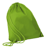 Lime green wholesale Economy Polyester Sports Drawstring Backpack, Medium Size