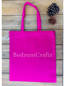 Hot Pink Color Heavy Duty Canvas Tote Bags, Plain Cheap Totes in Bulk