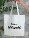Personalized Wedding Canvas Gift Tote Bags, Bride, Bridesmaid Gift Bags