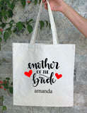 Personalized Wedding Canvas Gift Tote Bags, Mother of the Bride, Bridesmaid Gift Bags, PWB19