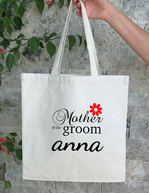 Personalized Wedding Canvas Gift Tote Bags, Custom Bridal Bags, Mother of the Groom, PWB21