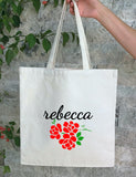 Personalized Wedding Canvas Gift Tote Bags, Custom Bride Bags, PWB24