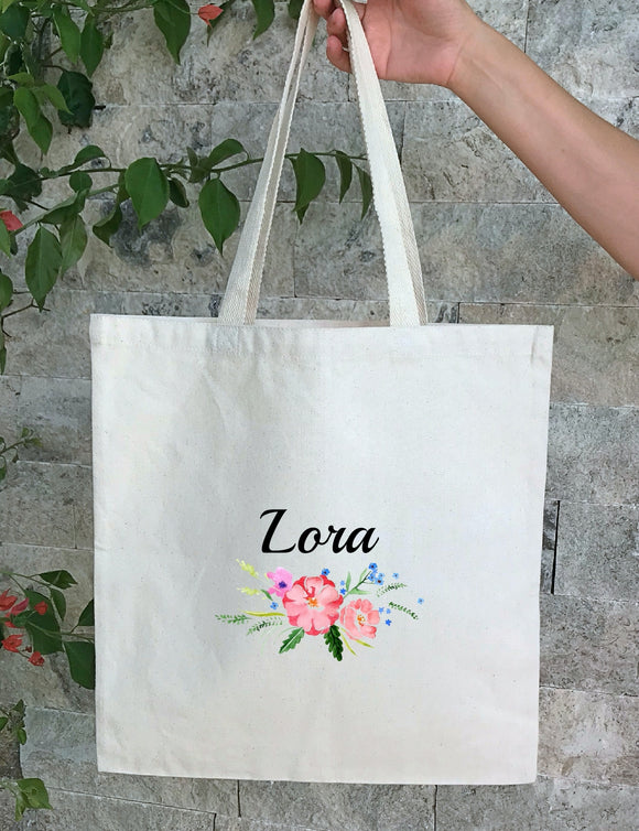 Personalized Wedding Floral Tote Bags Gift for Bridesmaid 