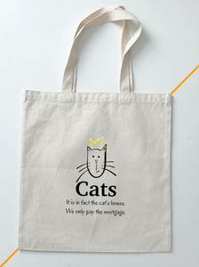 Cat Design Printed Canvas Tote Bags BodrumCrafts