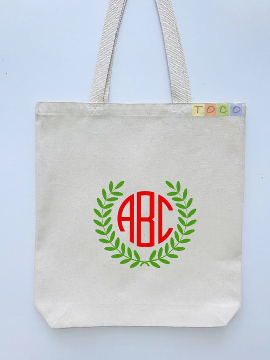 Monogrammed Canvas Gift Tote Bags