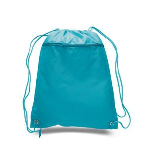 Mytotebags wholesale Polyester Sports Drawstring Backpack with Front Zippered Pocket