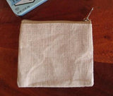 Jute Flat Zipper Pouch Bags, Small Size