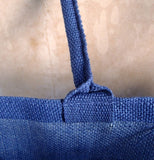 Small Size Burlap Jute Tote Bags, Blue Color Natural Rustic Gift Bag, BBS02